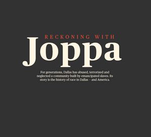 Screengrab of the Reckoning With Joppa home page.