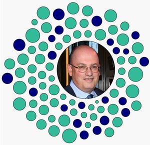 A picture of Steve Cohen surrounded by dots indicating hedge funds sprung up around him.